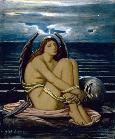 ボンデージの魂c。 1891（板紙に油彩） 作： Elihu Vedder